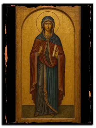 Иулитта Кесарийская (Каппадокийская), мученица — икона на натуральном дереве
