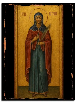 Матрона Амисийская, мученица — икона на натуральном дереве