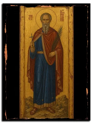 Александр Лионский, мученик — икона на натуральном дереве