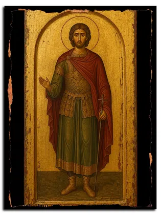 Феона Никомидийский, воин, мученик — икона на дереве ручной работы