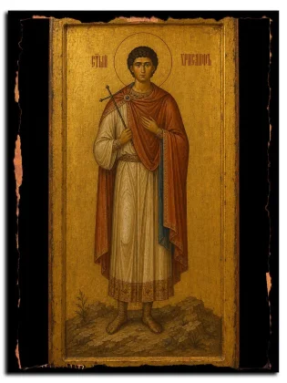 Хрисанф Фракийский, мученик — икона на натуральном дереве
