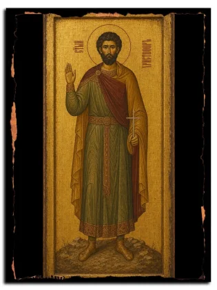 Христофор Никомидийский, мученик — икона на натуральном дереве