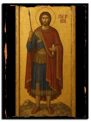 Ипатий Византийский, мученик — икона на натуральном дереве
