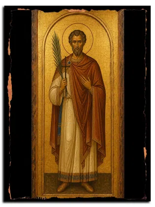 Иустин Римский, мученик — икона на дереве