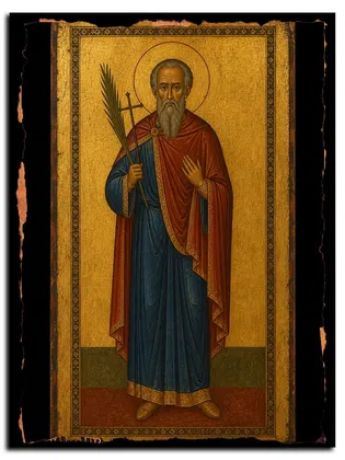 Киприан Бастийский, мученик — икона на дереве