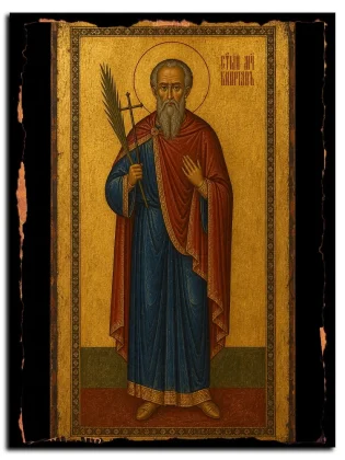 Киприан Бастийский, мученик — икона на натуральном дереве