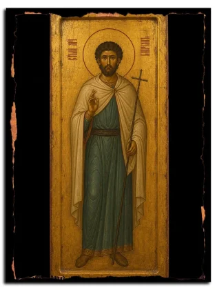 Киприан Коринфский, мученик — икона на натуральном дереве