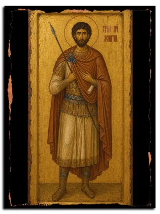 Леонтий Пергийский, мученик — икона на натуральном дереве