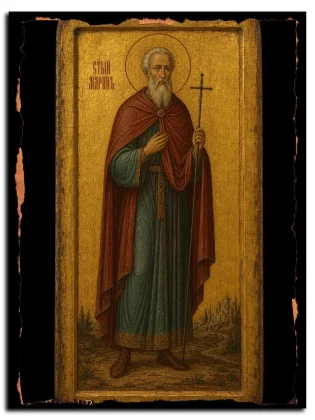 Марин Кесарийский (Палестинский), мученик — икона на натуральном дереве