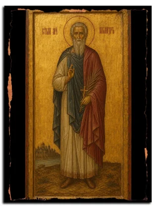 Никандр Доростольский, мученик — икона на натуральном дереве