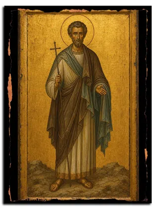 Никандр Египтянин, врач, мученик — икона на дереве