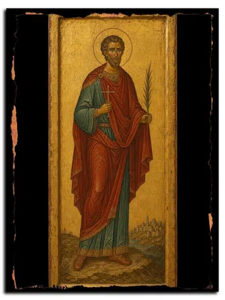 Павсилип, мученик — икона на дереве
