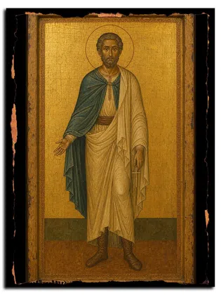 Варвар Луканский, бывший разбойник, мученик — икона на дереве
