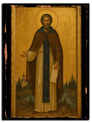 Гермоген (Боярышнев), Белогорский, преподобномученик — икона на дереве ручной работы