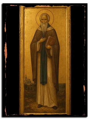 Иеремия (Леонов), монах, преподобномученик — икона на дереве