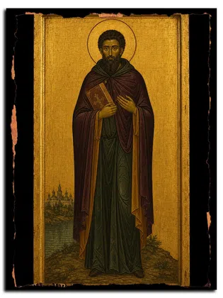 Кассиан Авнежский, преподобномученик — икона на дереве