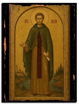 Михей (Подкорытов), Белогорский, преподобномученик — икона на натуральном дереве