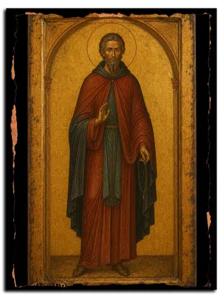 Афанасий Павлопетрийский, исповедник, преподобный — икона на дереве