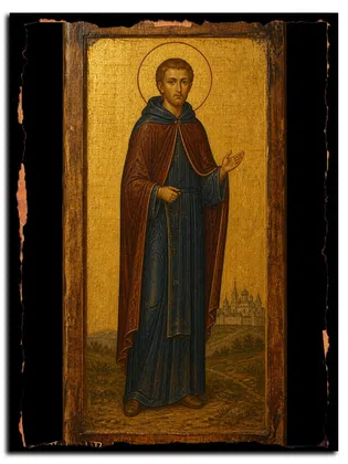 Аврамий (Авраамий) Печенгский, Вологодский, преподобный — икона на дереве ручной работы