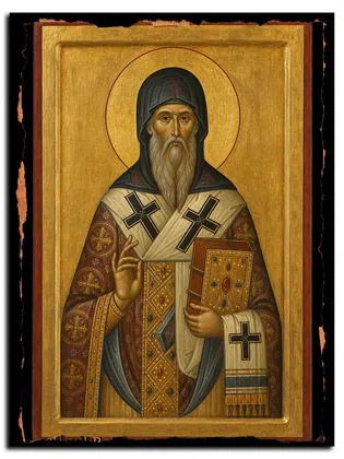 Феофилакт Исповедник, Никомидийский, епископ, преподобный — икона на дереве