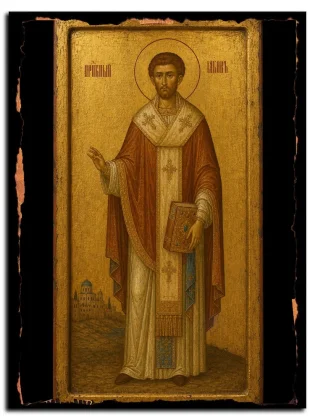Иаков Низибийский (Нисивийский), епископ, преподобный — икона на натуральном дереве