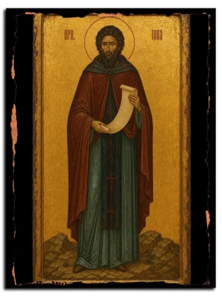 Иона Климецкий (Клименецкий), Олонецкий, преподобный — икона на натуральном дереве