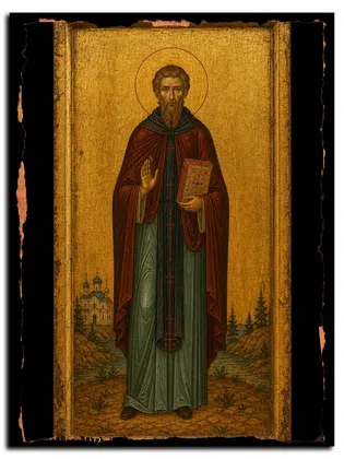 Парфений (Краснопевцев), Киевский, преподобный — икона на дереве ручной работы