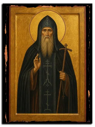 Парфений (Краснопевцев), Киевский, иеросхимонах, преподобный — икона на дереве