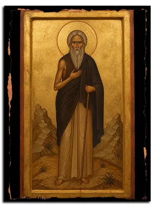 Патермуфий Египетский, преподобный — икона на дереве