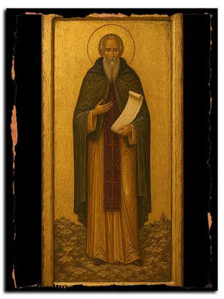 Симеон (Желнин), Псково-Печерский, иеросхимонах, преподобный — икона на дереве
