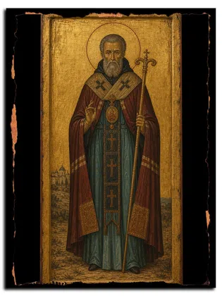 Зиновий (Мажуга) (в схиме Серафим), Тетрицкаройский, митрополит, преподобный — икона на дереве