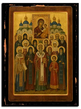 Собор Казанских святых — икона на дереве