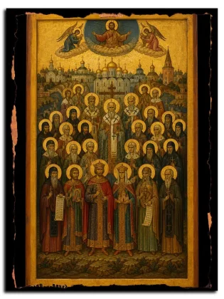 Собор Киевских святых — икона на натуральном дереве