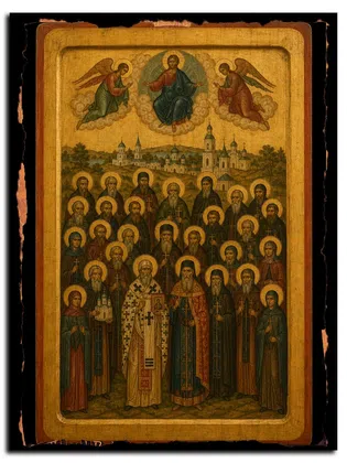 Собор Липецких святых — икона на дереве