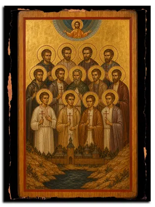 Собор новомучеников Ясеновацких — икона на дереве