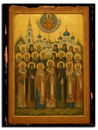 Собор святых Ивановской митрополии — икона на дереве