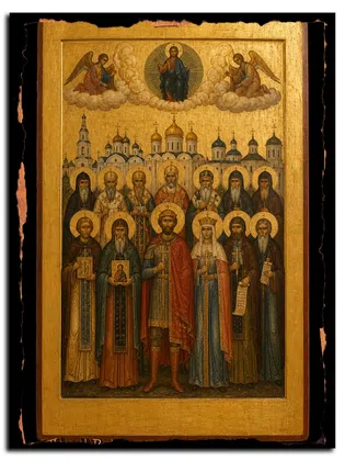 Собор Владимирских святых — икона на дереве