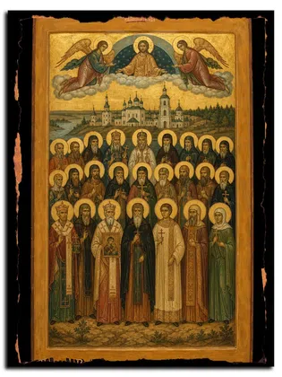 Собор Вятских святых — икона на дереве
