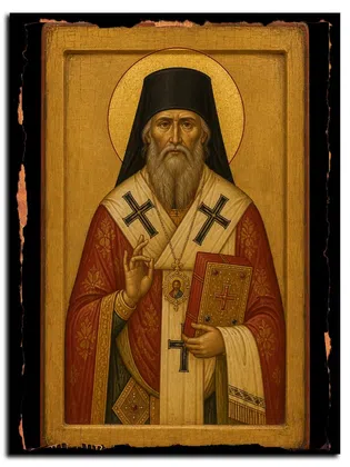 Афиноген Пидахфойский, Севастийский, епископ, священномученик — икона на дереве