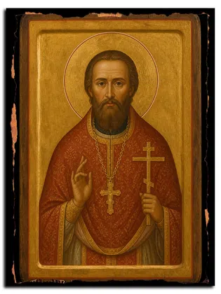 Александр Абиссов, пресвитер, священномученик — икона на дереве