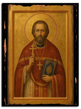 Александр Малиновский, пресвитер, священномученик — икона на дереве