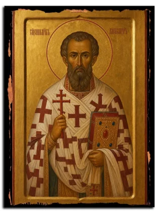 Александр Сидский (Памфилийский), пресвитер, священномученик — икона на натуральном дереве