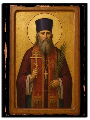 Амфилохий (Скворцов), Красноярский, священномученик — икона на дереве ручной работы