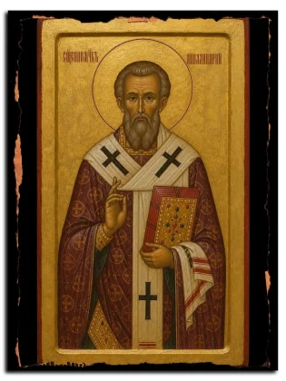 Аполлинарий Равеннийский, епископ, священномученик — икона на натуральном дереве