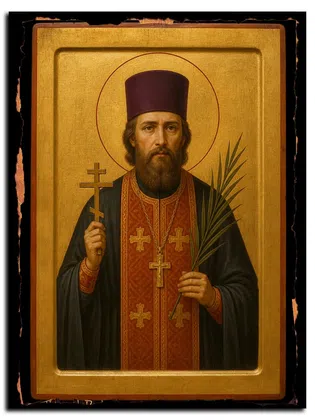 Дамаскин (Цедрик), Стародубский, священномученик — икона на дереве ручной работы