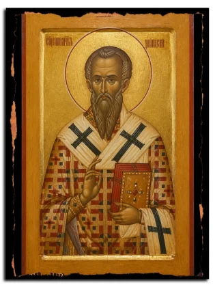 Дионисий Александрийский, священномученик — икона на натуральном дереве