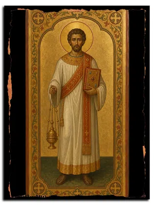 Евпл Катанский (Сицилийский), архидиакон, священномученик — икона на дереве