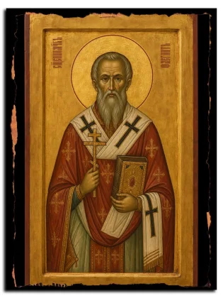 Флегонт Понгильский, пресвитер, священномученик — икона на натуральном дереве