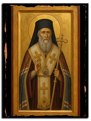 Григорий V (Ангелопулос), патриарх Константинопольский, священномученик — икона на дереве