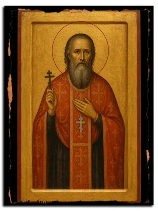Иоанн Честнов, пресвитер, священномученик — икона на дереве